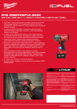 MILWAUKEE M18 FUEL™ ONE-KEY™  ½″ rázový utahovák s aretačním čepem 4933459725 A4 PDF