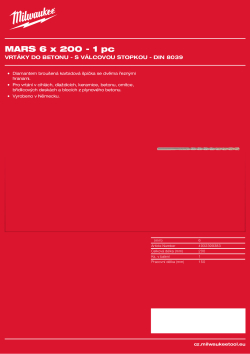 MILWAUKEE Concrete Drills - round shank / DIN 8039 4932399383 A4 PDF