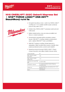 MILWAUKEE M18™ FORCE LOGIC™ bezuhlíkový lis s ONE-KEY™ 4933480904 A4 PDF
