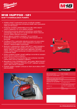 MILWAUKEE M18™ hydraulická pumpa 4933471813 A4 PDF