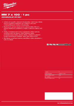 MILWAUKEE Multi Material Drills NG 4932471103 A4 PDF
