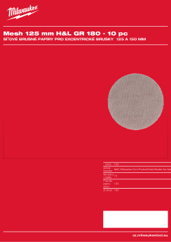 MILWAUKEE Mesh 125 mm H&L GR 180 10 ks 4932492187 A4 PDF