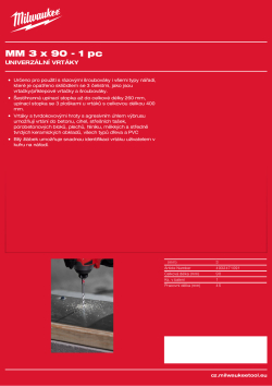 MILWAUKEE Multi Material Drills NG 4932471091 A4 PDF