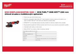 MILWAUKEE M18 FUEL™ ONE-KEY™ 230 mm úhlová bruska s kolébkovým spínačem 4933478783 A4 PDF