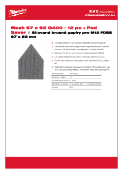 MILWAUKEE Mesh Sheets for M12 FDSS 48805400 A4 PDF