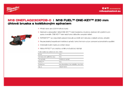 MILWAUKEE M18 FUEL™ ONE-KEY™ 230 mm úhlová bruska s kolébkovým spínačem 4933478781 A4 PDF