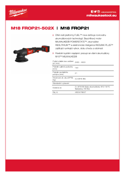 MILWAUKEE M18 FUEL™ excentrická leštička se zdvihem 21 mm 4933478837 A4 PDF