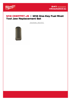 MILWAUKEE M18 One-Key Fuel Rivet Tool Jaw Replacement Set 4932479797 A4 PDF