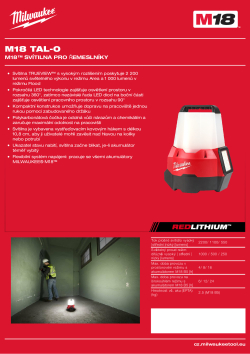 MILWAUKEE M18™ svítilna pro řemeslníky 4933464134 A4 PDF