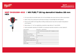 MILWAUKEE MX FUEL™ 25 kg demoliční kladivo 28 mm HEX 4933464877 A4 PDF