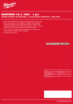 MILWAUKEE Concrete Super Drills - round shank / DIN 8039 4932399406 A4 PDF