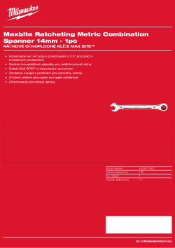 MILWAUKEE Ráčnový očkoplochý klíč MAX BITE™ 14 mm 4932471507 A4 PDF