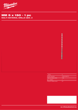 MILWAUKEE Multi Material Drills Gen. 2 4932493873 A4 PDF