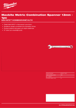 MILWAUKEE Metrický kombinovaný klíč MAXBITE™ 13 mm 4932471521 A4 PDF