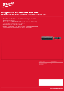 MILWAUKEE Magnetický držák bitů 60 mm 4932352406 A4 PDF