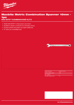 MILWAUKEE Metrický kombinovaný klíč MAXBITE™ 10 mm 4932471518 A4 PDF