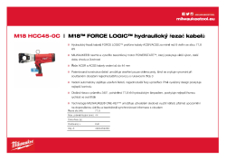 MILWAUKEE M18™ FORCE LOGIC™ hydraulické nůžky na kabely 4933459265 A4 PDF