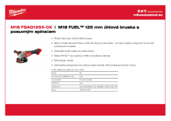 MILWAUKEE M18 FUEL™ 125 mm úhlová bruska s posuvným spínačem 4933478428 A4 PDF