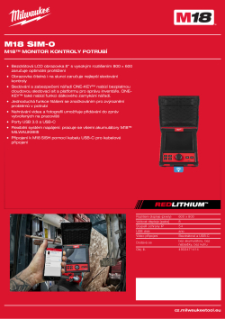 MILWAUKEE M18™ monitor kontroly potrubí 4933471414 A4 PDF