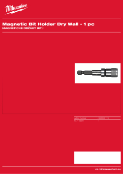 MILWAUKEE Magnetický držák bitů pro sádrokartonáře 4932430179 A4 PDF