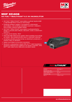 MILWAUKEE MX FUEL™ REDLITHIUM™ 6.0 Ah  akumulátor 4933471837 A4 PDF