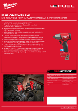 MILWAUKEE M18 FUEL™ ONE-KEY™ ½″ rázový utahovák s aretačním čepem 4933451152 A4 PDF