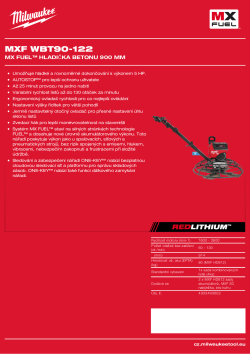 MILWAUKEE MX FUEL™ hladička betonu 900 mm 4933493602 A4 PDF