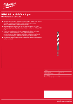 MILWAUKEE Multi Material Drills NG 4932471111 A4 PDF