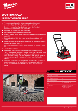 MILWAUKEE MX FUEL™ vibrační deska 4933493267 A4 PDF