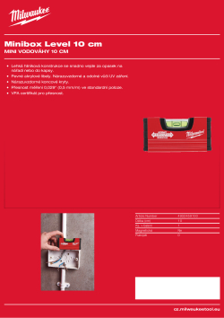 MILWAUKEE Mini vodováha 10 cm 4932459100 A4 PDF