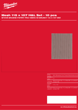 MILWAUKEE Síťové brusné listy 115 x 107 H&L Set - 10 ks 4932492295 A4 PDF