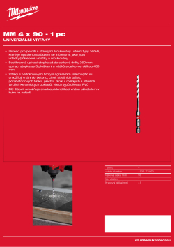 MILWAUKEE Multi Material Drills NG 4932471092 A4 PDF