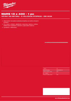 MILWAUKEE Concrete Drills - round shank / DIN 8039 4932352512 A4 PDF
