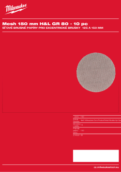 MILWAUKEE Mesh 150 mm H&L GR 80 10 ks 4932492220 A4 PDF