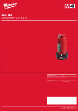 MILWAUKEE M4™ 2.0 Ah akumulátor 4932430098 A4 PDF