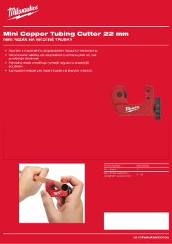 MILWAUKEE Řezák na měděné trubky MINI 22 mm 48229258 A4 PDF