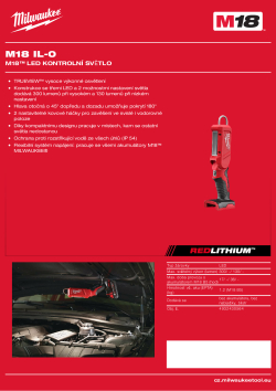 MILWAUKEE M18™ LED kontrolní světlo 4932430564 A4 PDF