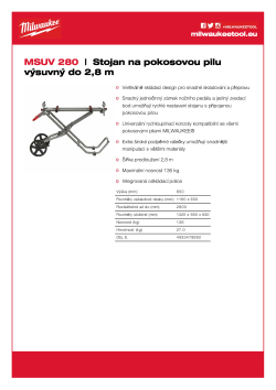 MILWAUKEE Stojan na pokosovou pilu výsuvný až na 2,8 m 4933478992 A4 PDF
