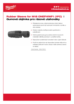 MILWAUKEE Gumová objímka pro M18 ONEFHIWF1 4932479975 A4 PDF
