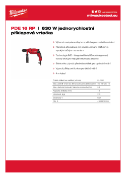 MILWAUKEE 630 W jednorychlostní příklepová vrtačka 4933409206 A4 PDF