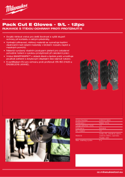 MILWAUKEE Rukavice proti proříznutí stupeň ochrany E balení 12 kusů L/9 4932471623 A4 PDF