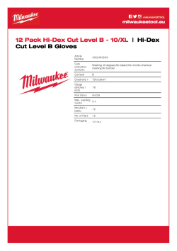 MILWAUKEE Velké balení rukavic pro citlivou práci tř. B 10/XL 12 ks 4932480509 A4 PDF