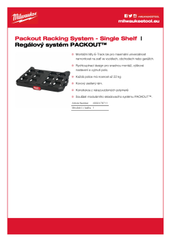 MILWAUKEE Regálový systém PACKOUT™ - jedna police 4932478711 A4 PDF