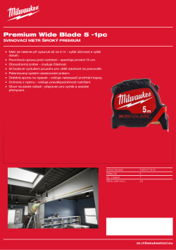 MILWAUKEE Svinovací metr široký Premium 5 m 4932471815 A4 PDF
