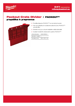 MILWAUKEE PACKOUT™ přepážka k přepravce 4932480624 A4 PDF
