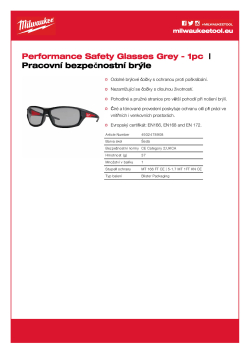 MILWAUKEE Ochranné brýle Performance šedé 4932478908 A4 PDF