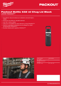 MILWAUKEE Packout™ láhev 532 ml s víčkem - černá 4932493992 A4 PDF