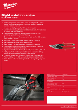 MILWAUKEE Nůžky na plech - pravé 48224520 A4 PDF