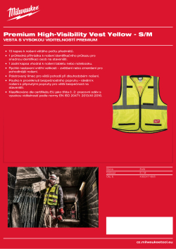 MILWAUKEE Vesta s vysokou viditelností Premium žlutá - S/M 4932471895 A4 PDF