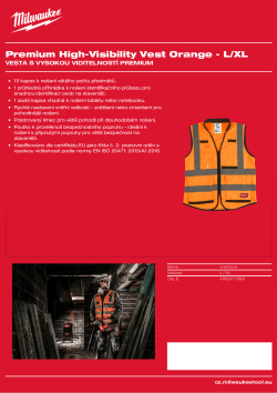 MILWAUKEE Vesta s vysokou viditelností Premium oranžová - L/XL 4932471899 A4 PDF